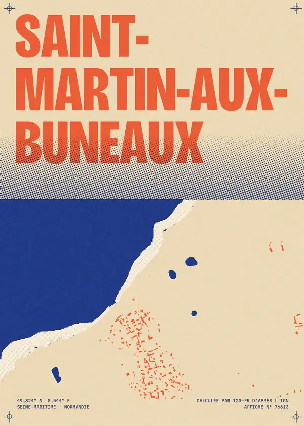 Affiche de Saint-Martin-aux-Buneaux, calculée par 123-fr d'après l'IGN