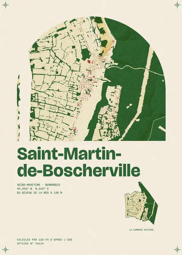 Affiche de Saint-Martin-de-Boscherville, calculée par 123-fr d'après l'IGN