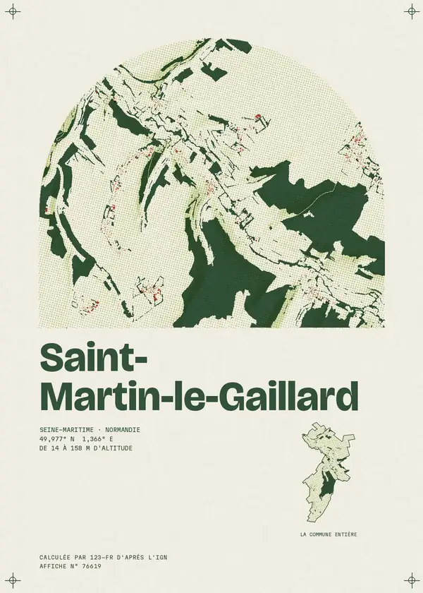 Affiche de Saint-Martin-le-Gaillard, calculée par 123-fr d'après l'IGN