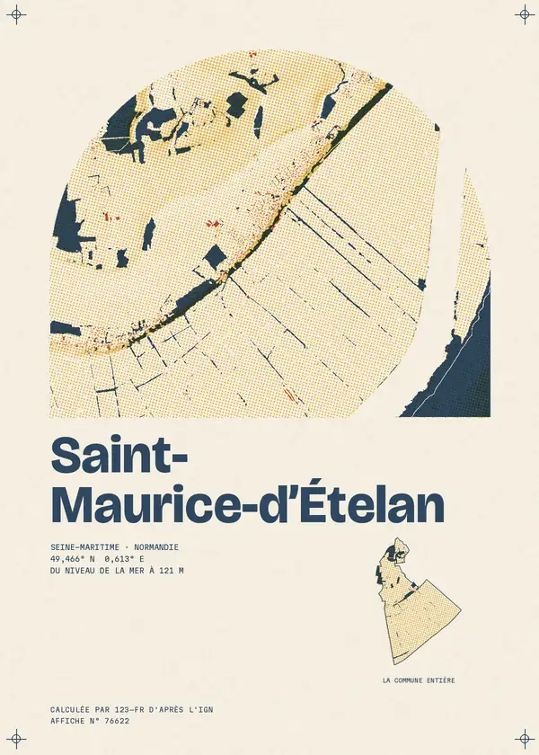 Affiche de Saint-Maurice-d'Ételan, calculée par 123-fr d'après l'IGN