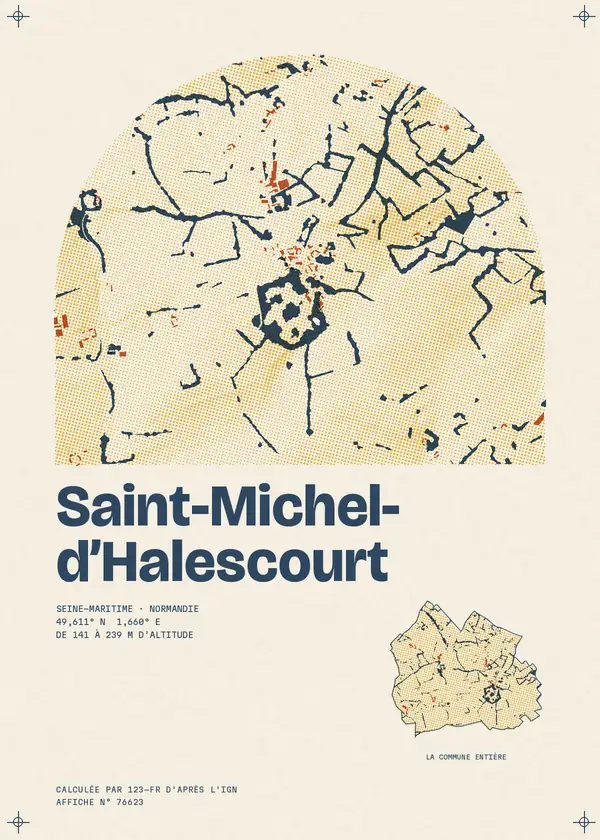Affiche de Saint-Michel-d'Halescourt, calculée par 123-fr d'après l'IGN