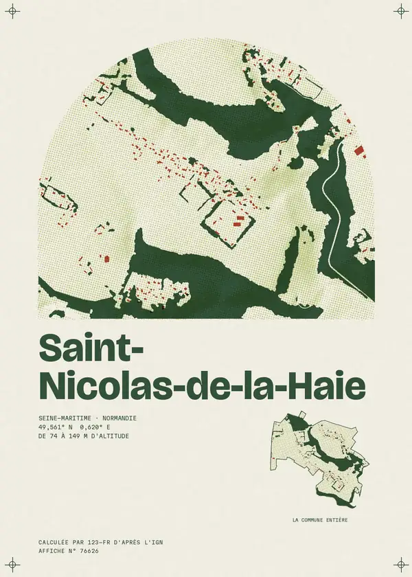 Affiche de Saint-Nicolas-de-la-Haie, calculée par 123-fr d'après l'IGN