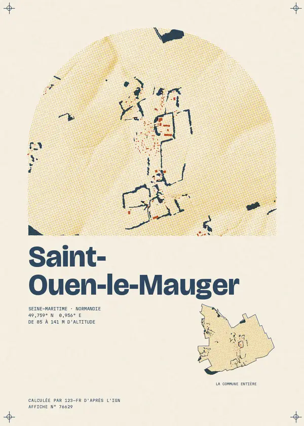 Affiche de Saint-Ouen-le-Mauger, calculée par 123-fr d'après l'IGN