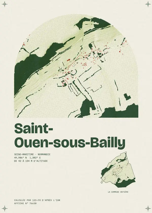 Affiche de Saint-Ouen-sous-Bailly, calculée par 123-fr d'après l'IGN