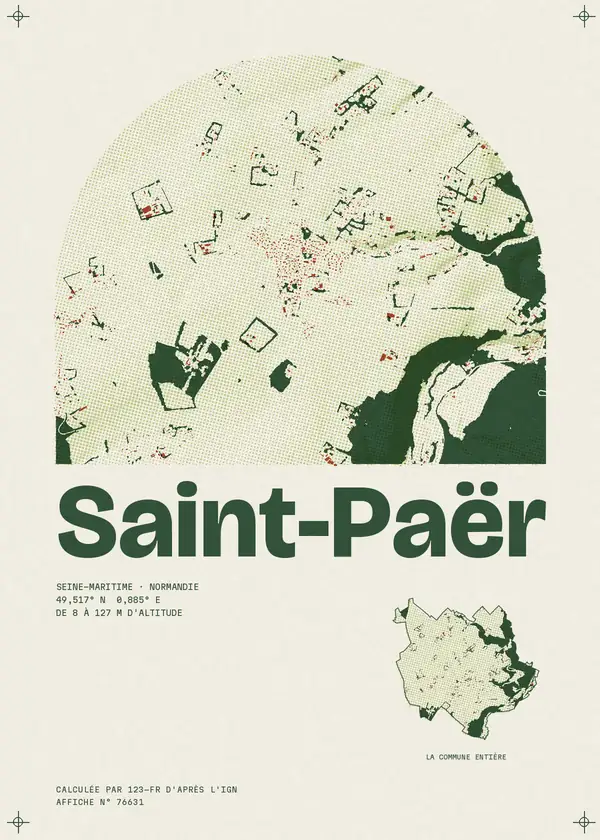 Affiche de Saint-Paër, calculée par 123-fr d'après l'IGN