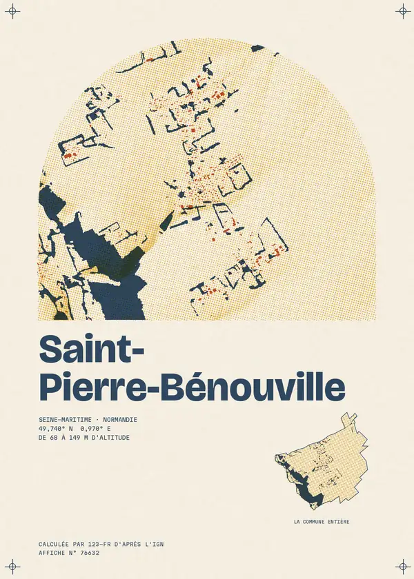 Affiche de Saint-Pierre-Bénouville, calculée par 123-fr d'après l'IGN
