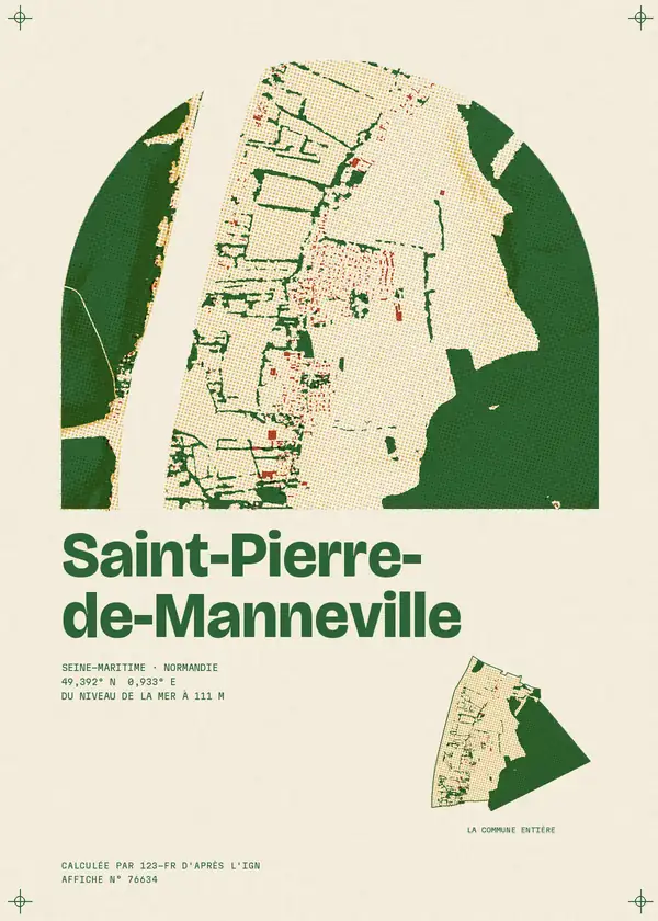 Affiche de Saint-Pierre-de-Manneville, calculée par 123-fr d'après l'IGN