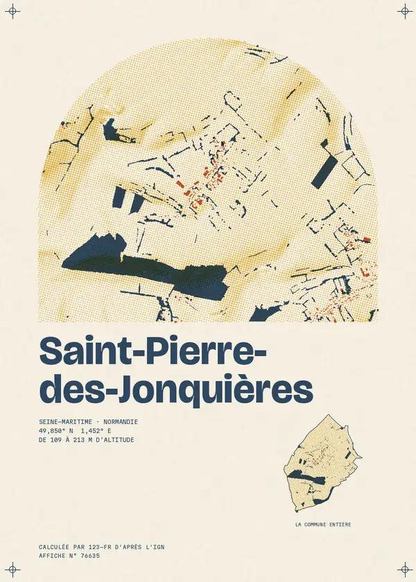 Affiche de Saint-Pierre-des-Jonquières, calculée par 123-fr d'après l'IGN
