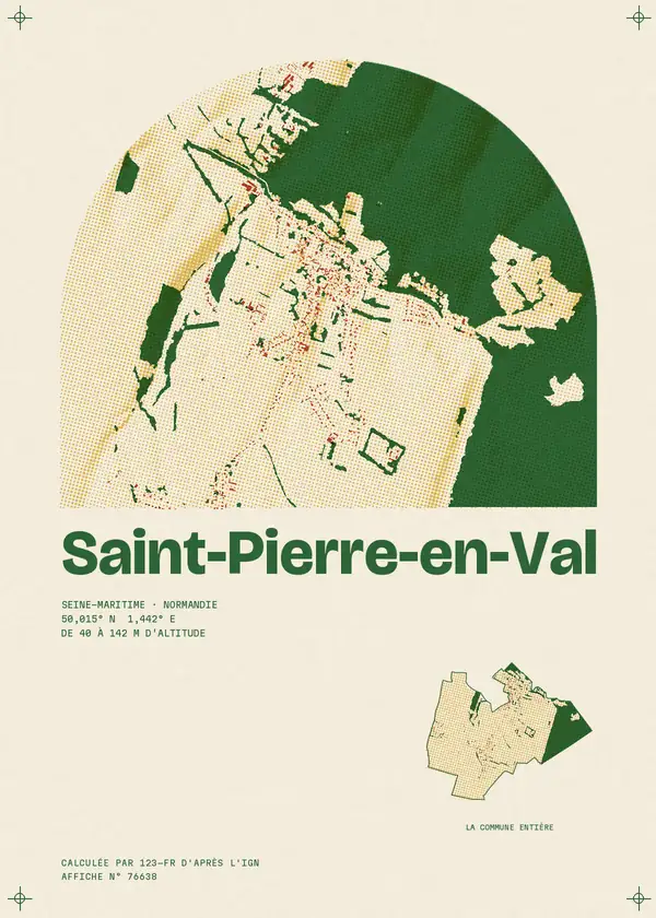 Affiche de Saint-Pierre-en-Val, calculée par 123-fr d'après l'IGN