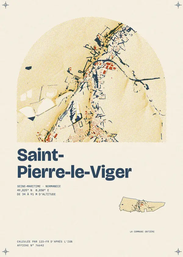 Affiche de Saint-Pierre-le-Viger, calculée par 123-fr d'après l'IGN