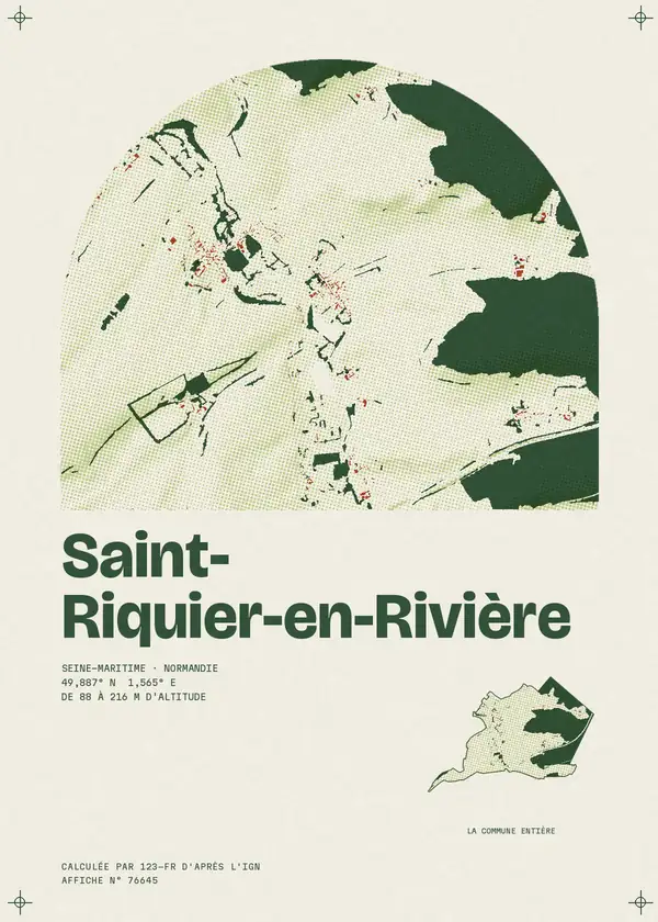 Affiche de Saint-Riquier-en-Rivière, calculée par 123-fr d'après l'IGN