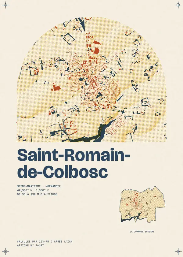 Affiche de Saint-Romain-de-Colbosc, calculée par 123-fr d'après l'IGN