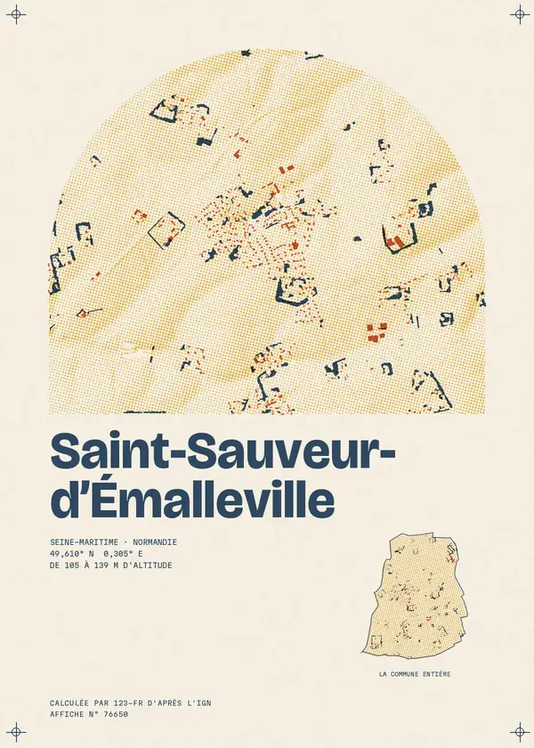 Affiche de Saint-Sauveur-d'Émalleville, calculée par 123-fr d'après l'IGN