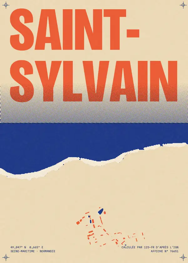 Affiche de Saint-Sylvain, calculée par 123-fr d'après l'IGN