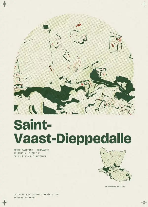 Affiche de Saint-Vaast-Dieppedalle, calculée par 123-fr d'après l'IGN