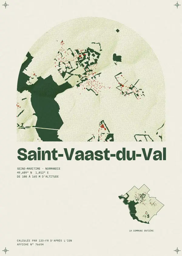 Affiche de Saint-Vaast-du-Val, calculée par 123-fr d'après l'IGN