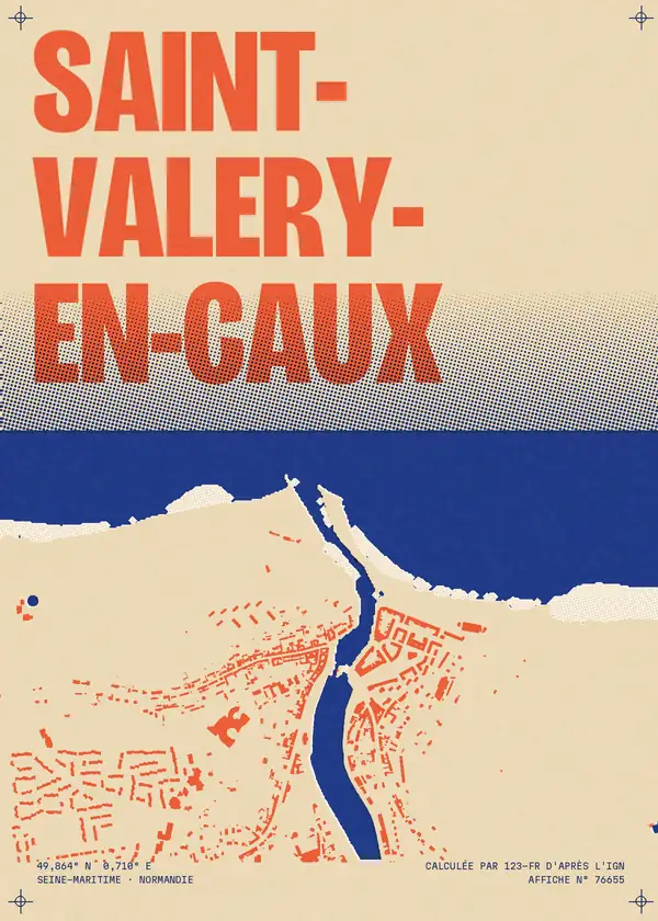 Affiche de Saint-Valery-en-Caux, calculée par 123-fr d'après l'IGN