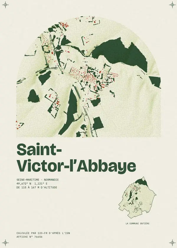 Affiche de Saint-Victor-l'Abbaye, calculée par 123-fr d'après l'IGN