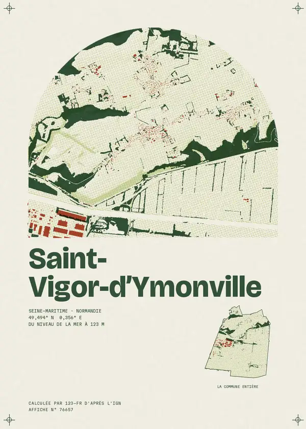 Affiche de Saint-Vigor-d'Ymonville, calculée par 123-fr d'après l'IGN