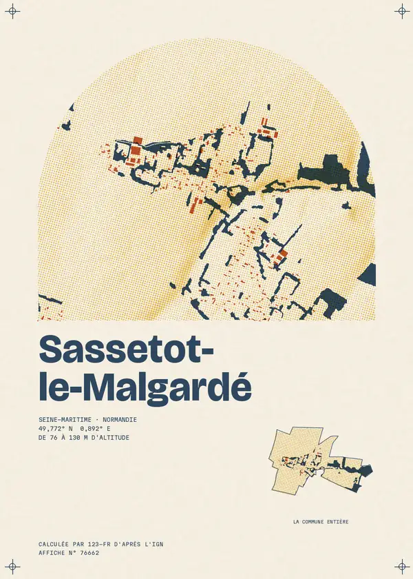 Affiche de Sassetot-le-Malgardé, calculée par 123-fr d'après l'IGN