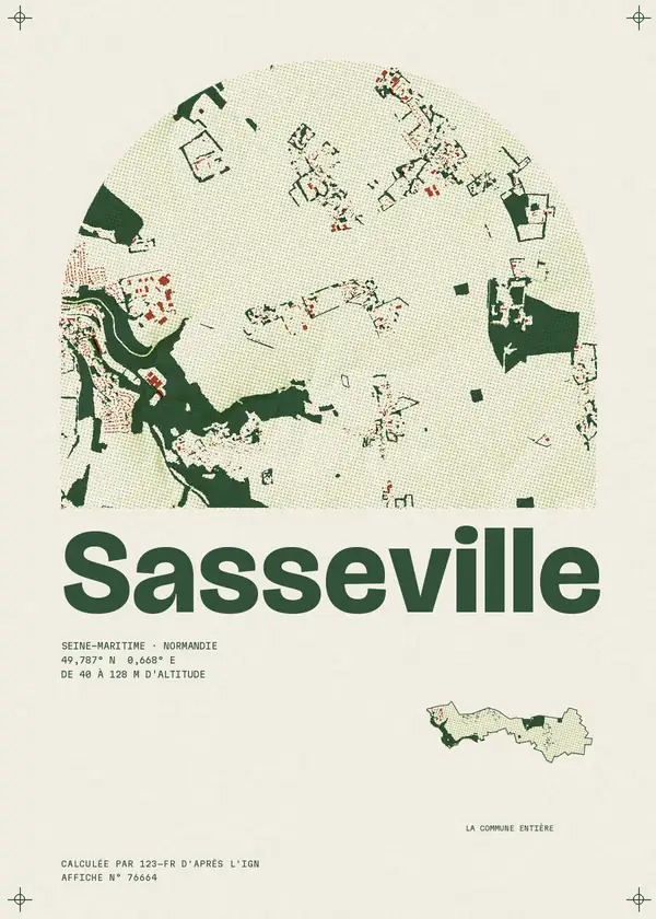 Affiche de Sasseville, calculée par 123-fr d'après l'IGN