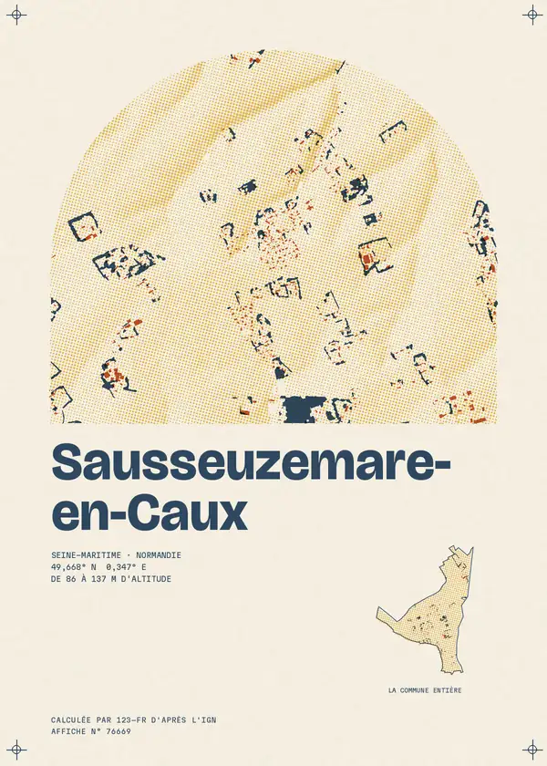 Affiche de Sausseuzemare-en-Caux, calculée par 123-fr d'après l'IGN