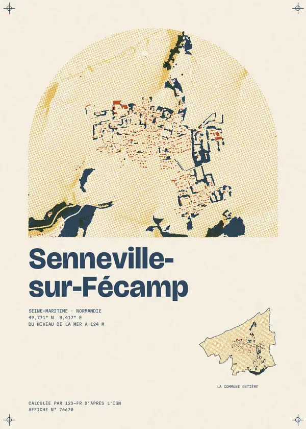 Affiche de Senneville-sur-Fécamp, calculée par 123-fr d'après l'IGN