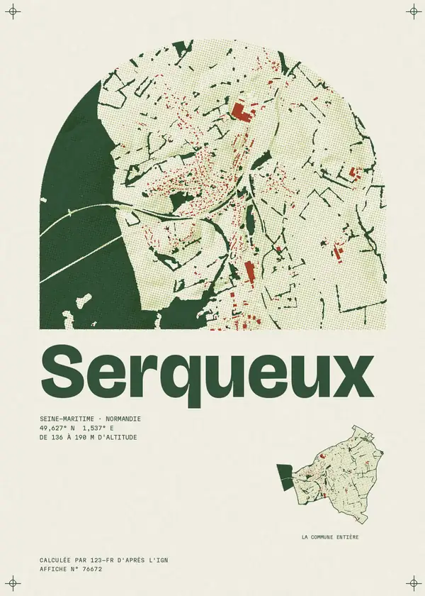 Affiche de Serqueux, calculée par 123-fr d'après l'IGN