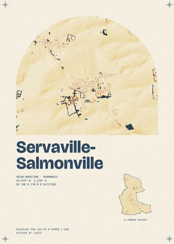 Affiche de Servaville-Salmonville, calculée par 123-fr d'après l'IGN