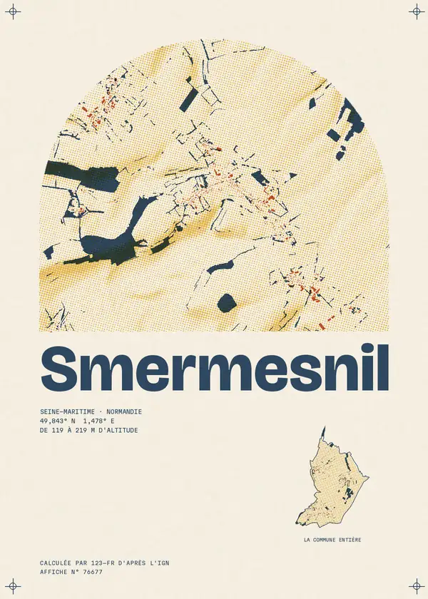 Affiche de Smermesnil, calculée par 123-fr d'après l'IGN