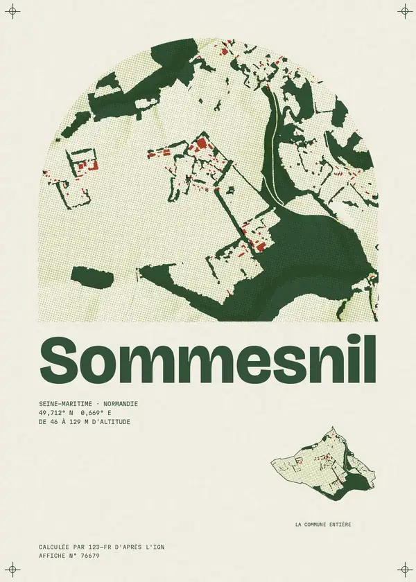 Affiche de Sommesnil, calculée par 123-fr d'après l'IGN
