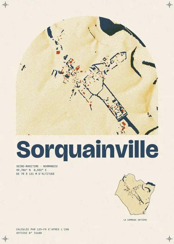 Affiche de Sorquainville, calculée par 123-fr d'après l'IGN