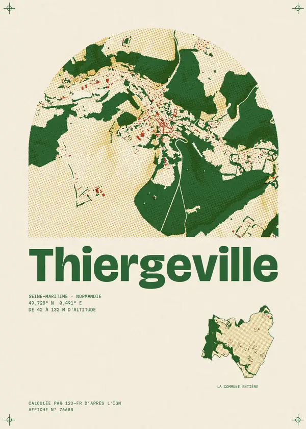 Affiche de Thiergeville, calculée par 123-fr d'après l'IGN