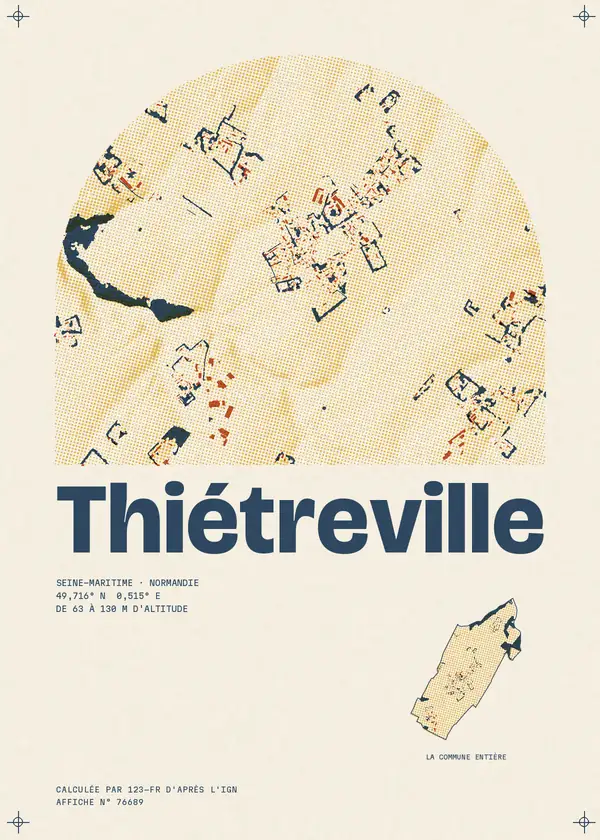 Affiche de Thiétreville, calculée par 123-fr d'après l'IGN
