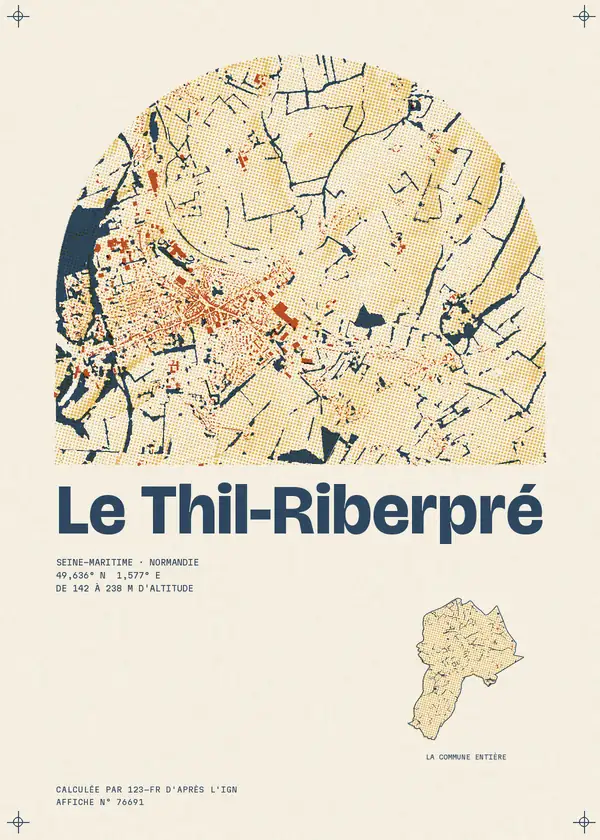 Affiche de Le Thil-Riberpré, calculée par 123-fr d'après l'IGN