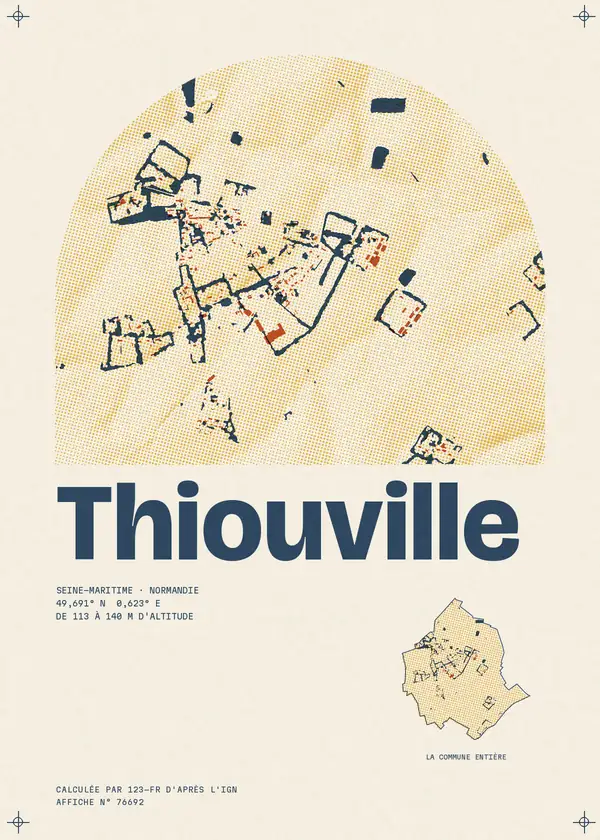 Affiche de Thiouville, calculée par 123-fr d'après l'IGN