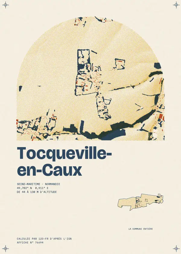 Affiche de Tocqueville-en-Caux, calculée par 123-fr d'après l'IGN