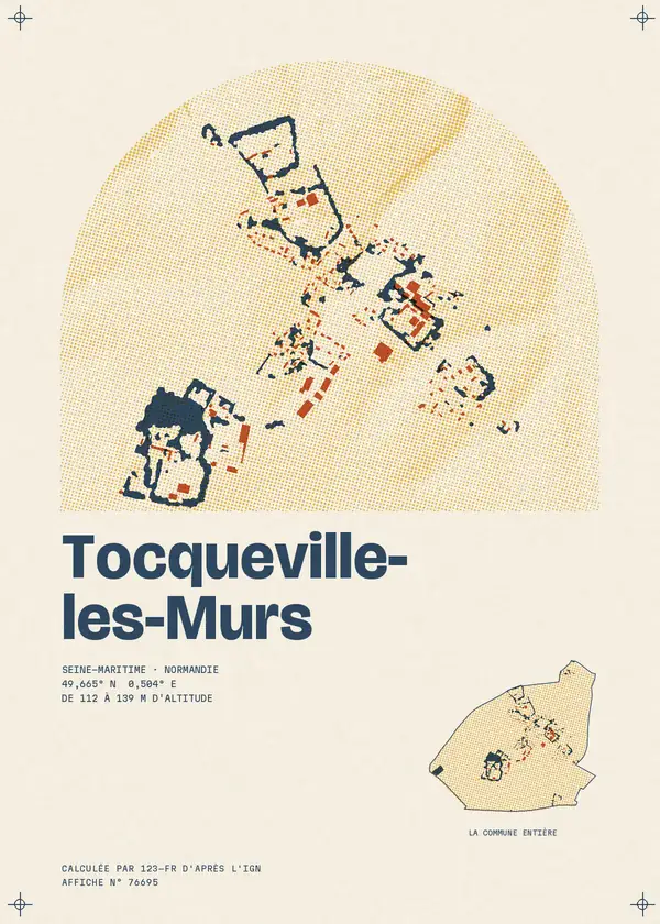 Affiche de Tocqueville-les-Murs, calculée par 123-fr d'après l'IGN