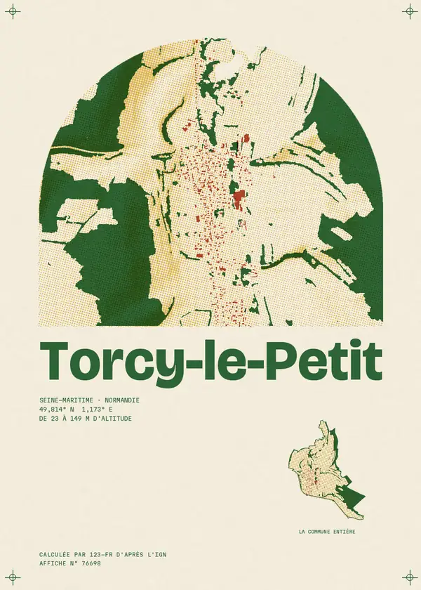 Affiche de Torcy-le-Petit, calculée par 123-fr d'après l'IGN