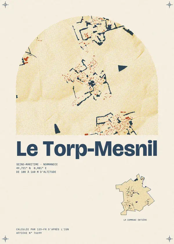 Affiche de Le Torp-Mesnil, calculée par 123-fr d'après l'IGN