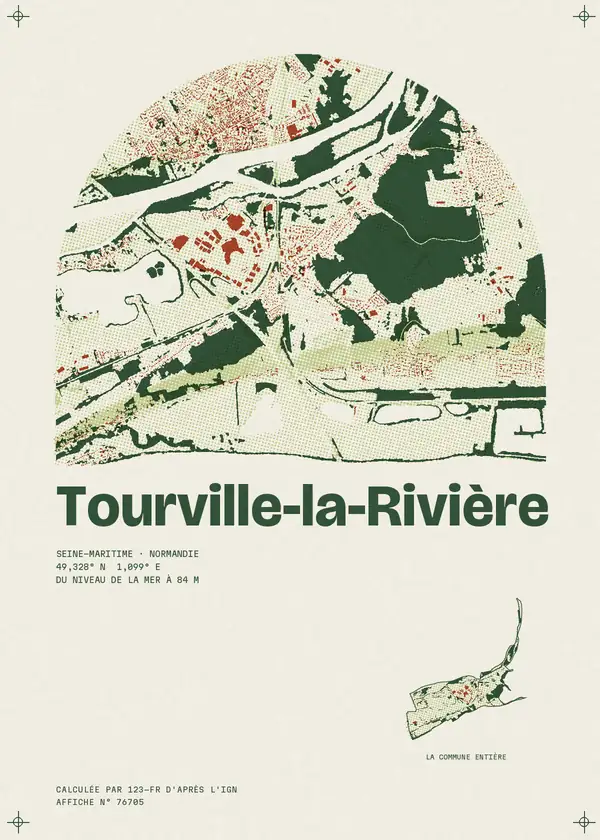 Affiche de Tourville-la-Rivière, calculée par 123-fr d'après l'IGN