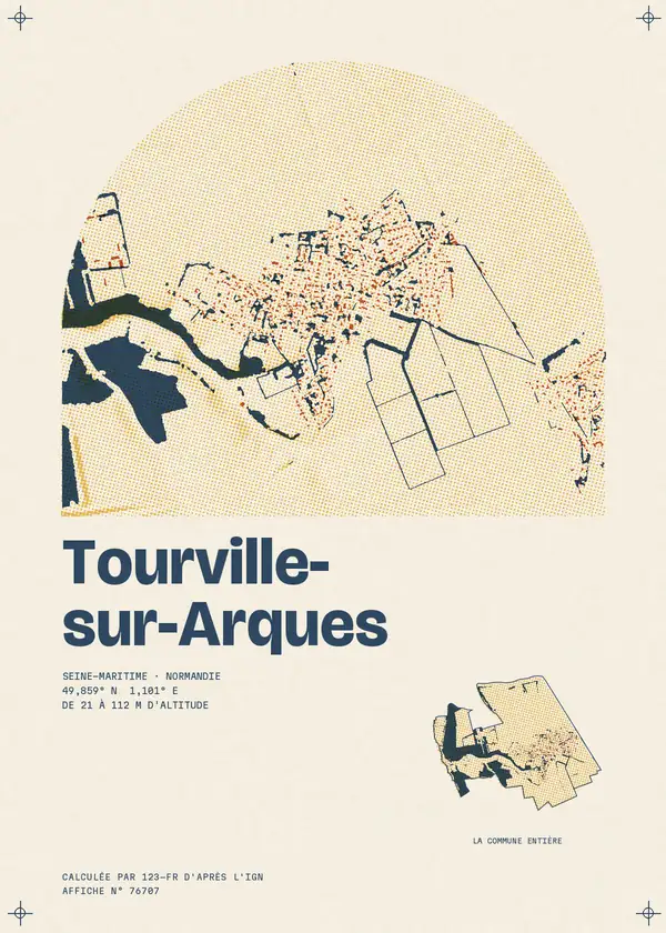 Affiche de Tourville-sur-Arques, calculée par 123-fr d'après l'IGN