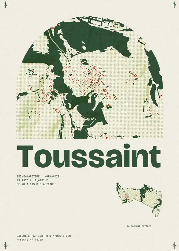 Affiche de Toussaint, calculée par 123-fr d'après l'IGN
