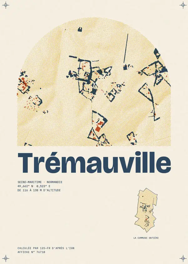 Affiche de Trémauville, calculée par 123-fr d'après l'IGN