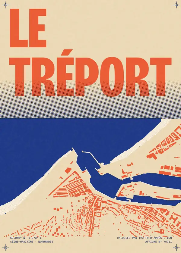 Affiche de Le Tréport, calculée par 123-fr d'après l'IGN