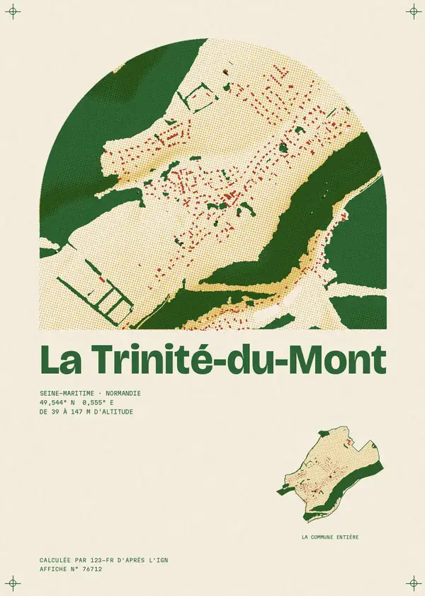 Affiche de La Trinité-du-Mont, calculée par 123-fr d'après l'IGN
