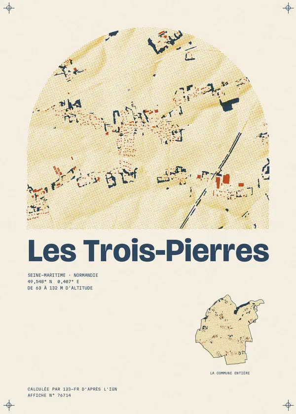 Affiche de Les Trois-Pierres, calculée par 123-fr d'après l'IGN