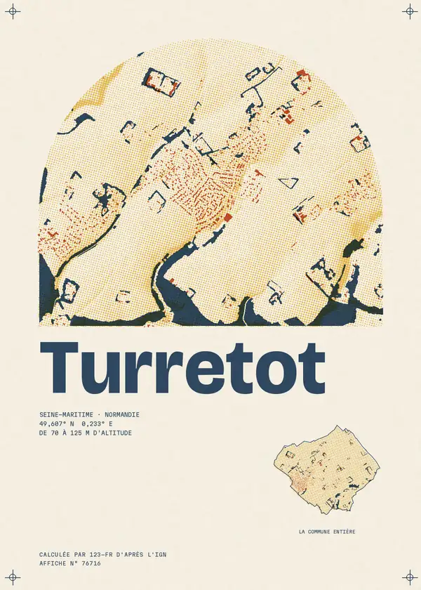 Affiche de Turretot, calculée par 123-fr d'après l'IGN