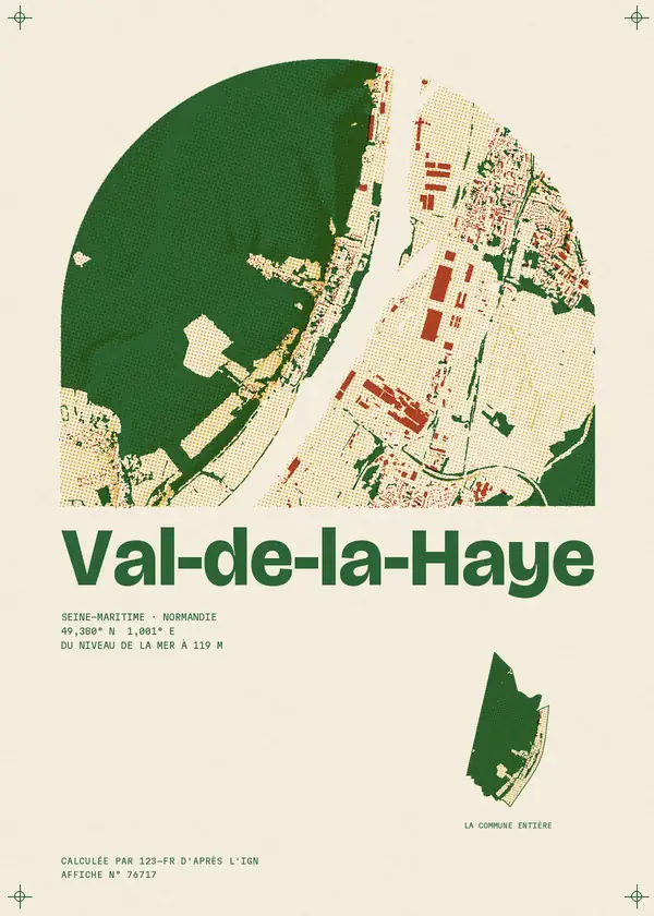 Affiche de Val-de-la-Haye, calculée par 123-fr d'après l'IGN