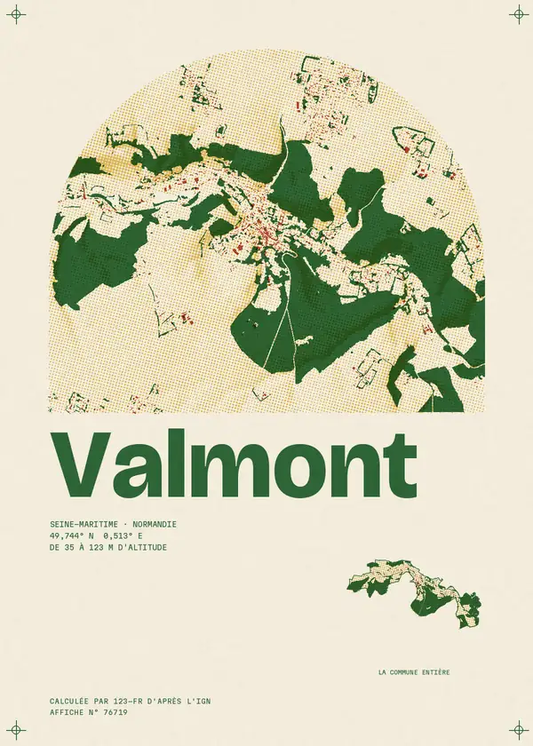 Affiche de Valmont, calculée par 123-fr d'après l'IGN